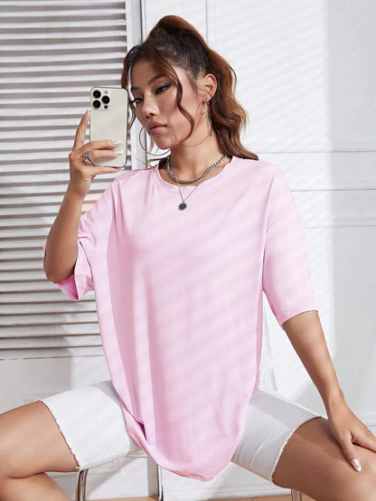 🍒Solid colour cotton t-shirt summer female fashion clothing street wear tops casual short sleeve tee shirts Quality T-shirt Alert