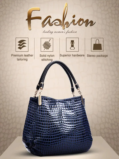 🍒Faux crocodile leather bag designer for women handbags womens summer bag top handle  bags ladies casual tote Dial Up On Croc