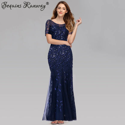 🍒Sequin maxi cocktail dress long bridesmaid prom outfit for special occasion party club bodycon vintage style clothing You'll Fish This Mermaid Out Time &Time