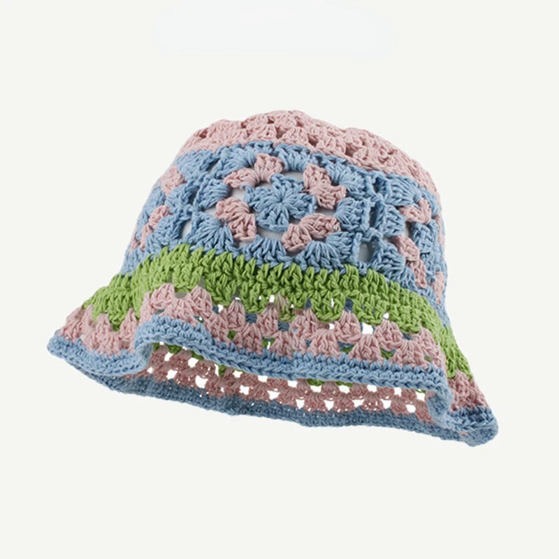 🍒Autumn crochet hat handmade bucket hat knitted Y2k flower fashion autumn winter colourful hats Get A Bellfower Flower. Flower