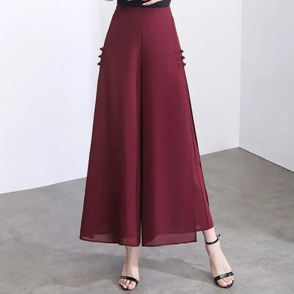 🍒High waist summer skirt trousers for women smart casual wear a-line clothing aesthetic quality pants No Need To Look Far And Wide For This Wide Wide