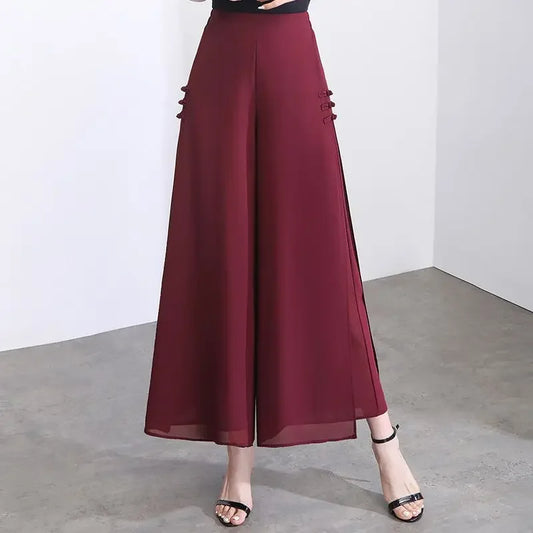 🍒High waist summer skirt trousers for women smart casual wear a-line clothing aesthetic quality pants No Need To Look Far And Wide For This Wide Wide