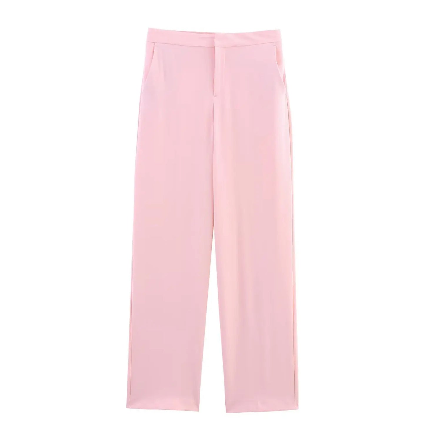🍒Women's pink blazer sets lapel  collar long sleeve coat jacket single-breasted and chic pocket zip pants high waist party occasion wear Floss In Candy