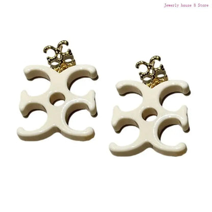 🍒Modern letter dangle drop earrings versatile for Any occasion cccessory for ttendy outfits resin jewellery black fasbion jewellery Send A Letter To Yourself