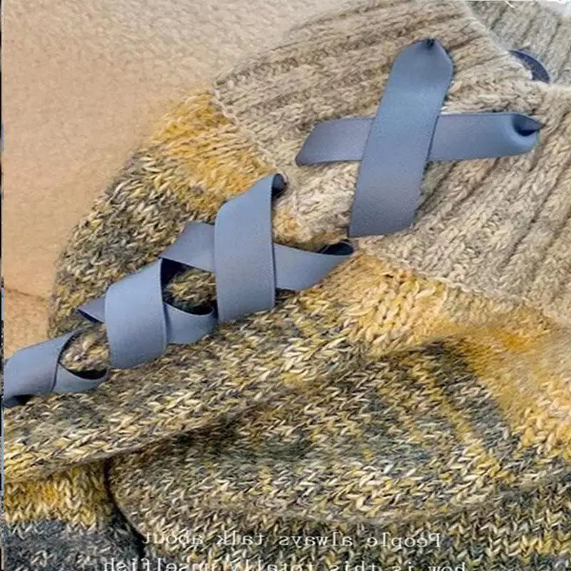 🍒Jumpers Y2k tops clothes with bows on them short pullover for women autumn knitted sweater women vintage contrast tie detail jumper