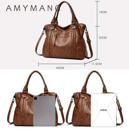 🍒Soft faux leather shoulder crossbody bags for women hot luxury handbag Designer casual tote office work bag Clever Faux Leather