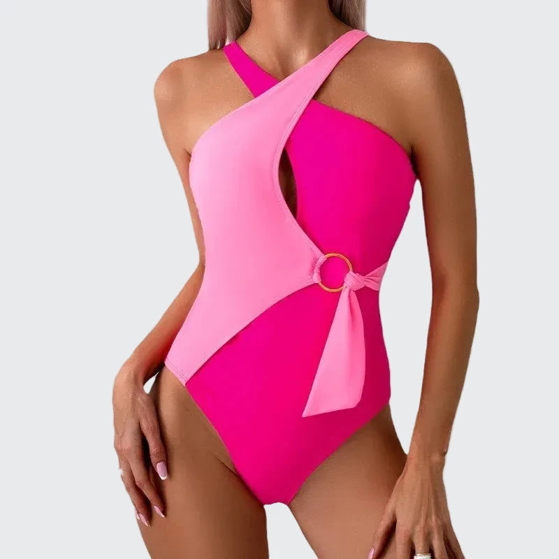 🍒Colour-block one-piece swimsuit casual surfing Suit women colourful swimming costume with chest pads no steel support chic swimwear for ladies Dont Miss This Candy Twiss
