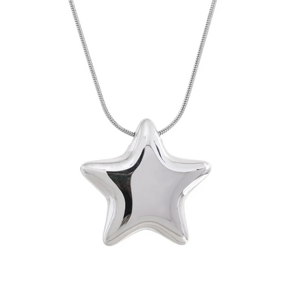 🍒Stainless steel star pendant necklace waterproof pvd 18K plated jewelly steel fashion Jewellery attractive accessories for women Get This Star Its A Steel