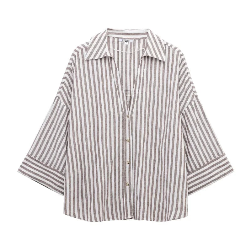 🍒Summer three quater sleeve shirt three quarter sleeve women's refreshing blend loose blouse tops simple casual shirt Y2K fashion Relax In Relaxed Classics