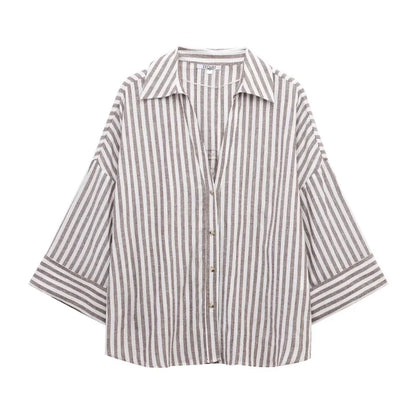 🍒Summer three quater sleeve shirt three quarter sleeve women's refreshing blend loose blouse tops simple casual shirt Y2K fashion Relax In Relaxed Classics