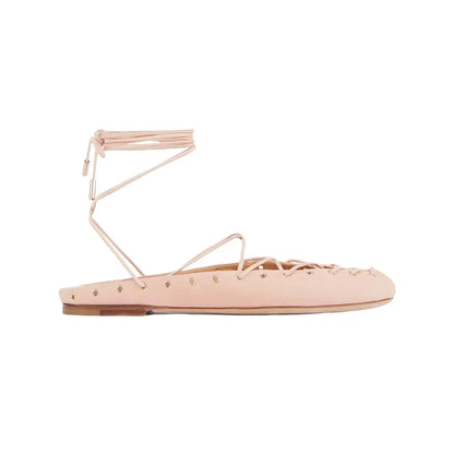 🍒Cross tie shoe round toe sandals open back  european and american niche light luxury cross tie round toe roman Sandals women's ballet shoes with medium heel shoes smart casual footwear for occasion party footwear Tick This Tie cross
