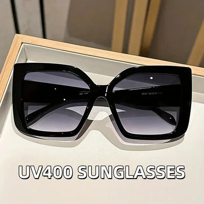 🍒Large frame sunglasses womens unisex fashion shades square versatile contrasting colour simple uv400 protection glasses trendy shades for women Look Cool Square