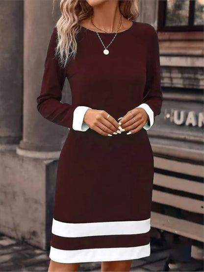 🍒Autumn winter fashion slim fitting long sleeve knitted dress women round neck outfit female smart casual clothes Cool Fashion Lines