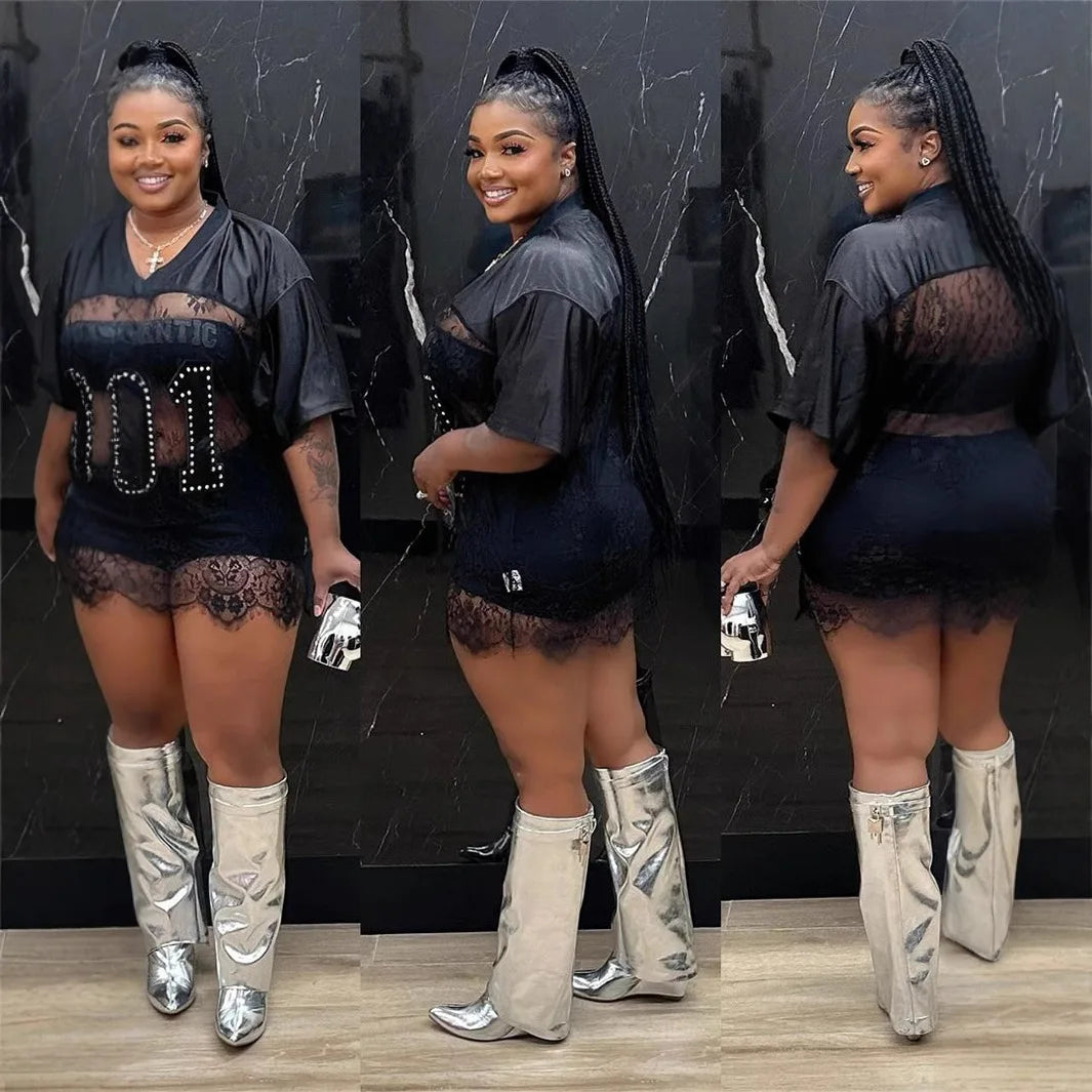 🍒T-shirt tops for women v-neck mesh top loose long floral tee casual Y2k streetwear elegant clubing t-shirts summer fashion wear Lace Mesh top A1 To The O1