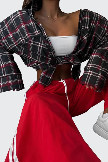 🍒Women's spring shirt Jacket checkered short-sleeved pocket retro luxurious chic trendy minimalist fashion check blouse designer comfy style clothing Dont Be Stale Mate Get This Checkers