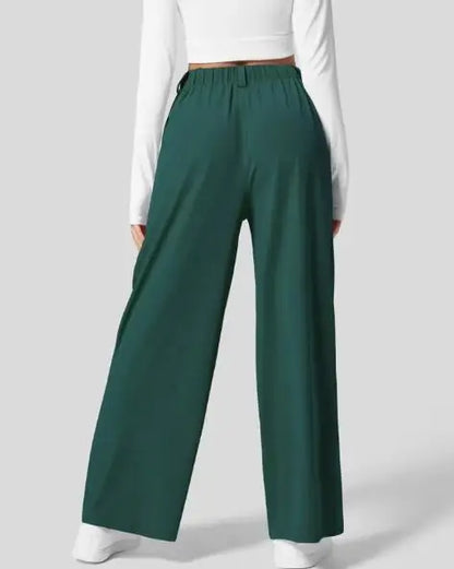 🍒Elegant women straight pants flowy solid colour high waisted trousers wide leg work wear female fashion clothes No Need To Put The Leg Work In To Get These Legs