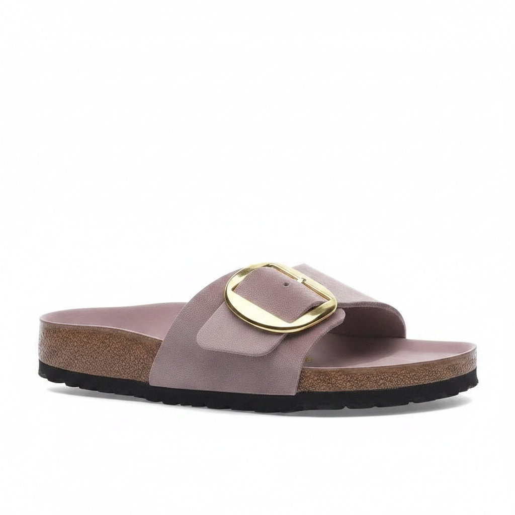 🍒Womens genuine Leather Flat Sandals buckle sliders genuine cow hide slip ons quality summer sandals  Holiday Vibe Slide