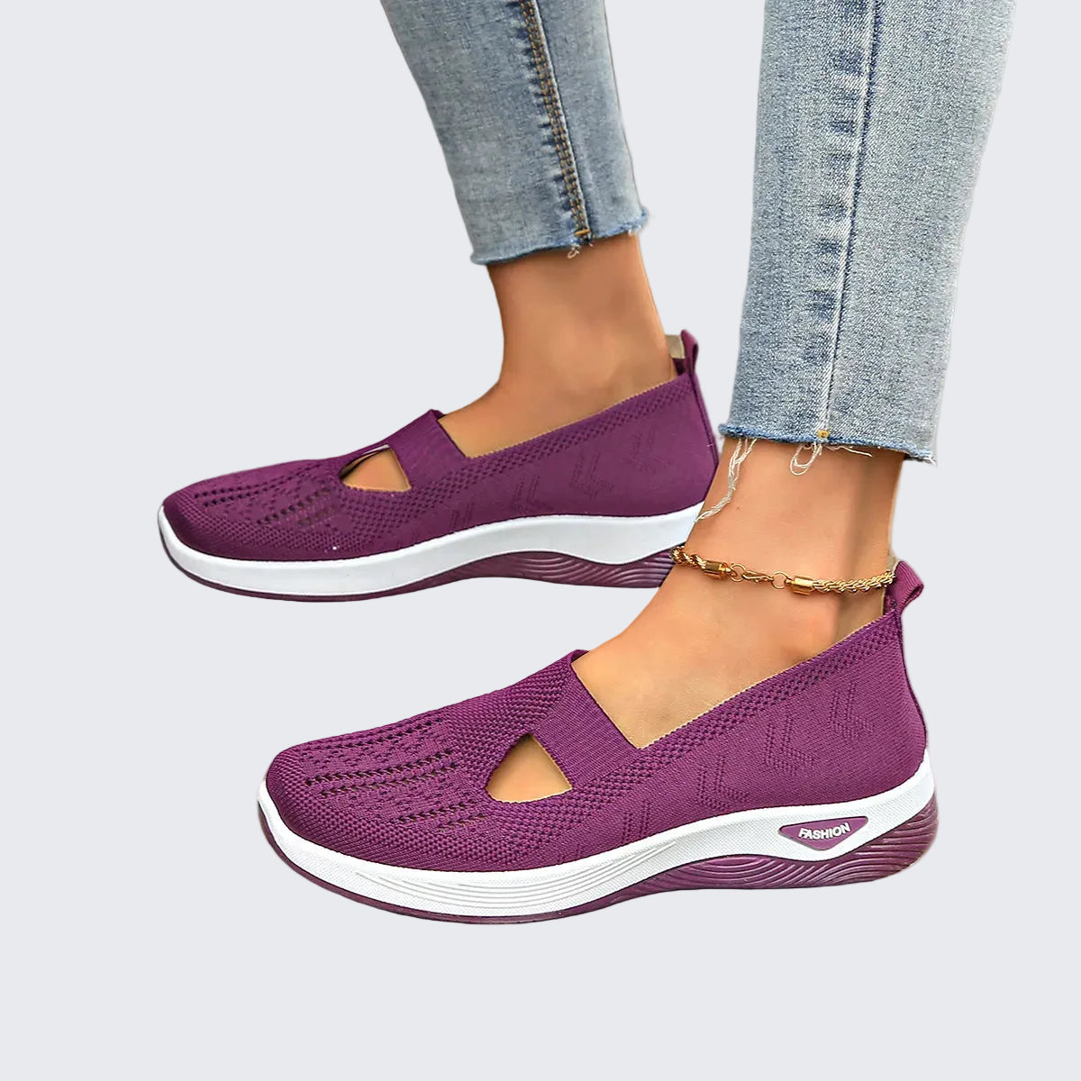 🍒Breathable comfortable shoes casual slip on shoes light weight mesh summer footwear for women rubber sole walking shoes Fashion Mesh-age