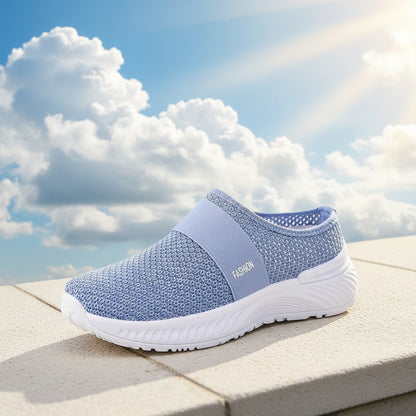 🍒Women slip on casual shoes mesh footwear breathable summer holiday footwear beach slides rubber sole Mules  Move Into Mesh Movers