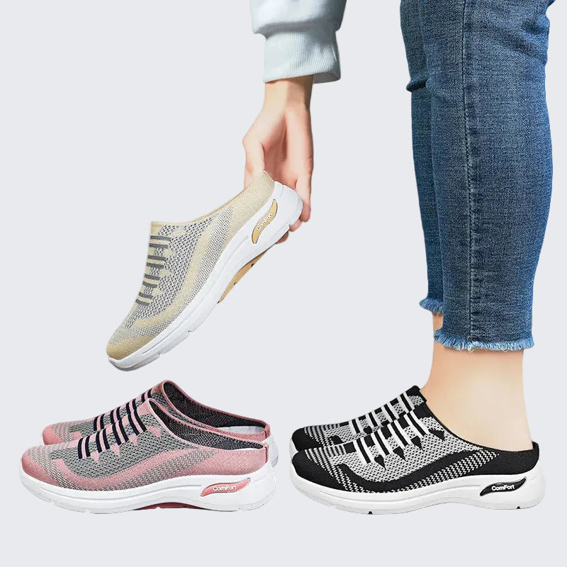 🍒Slip on trainer shoes casual comfort designer women’s footwear for holiday breathable slides non slip mesh mules light weight shoes  Support Sport